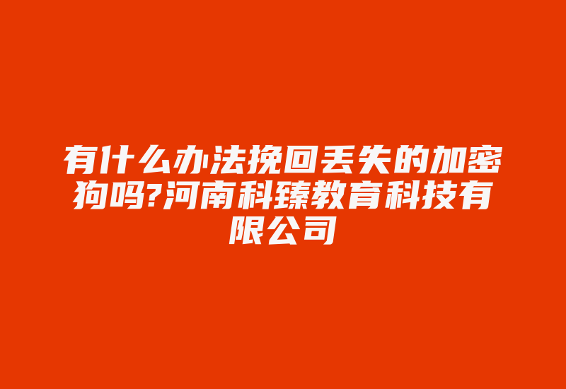 有什么办法挽回丢失的加密狗吗?河南科臻教育科技有限公司-加密狗复制网