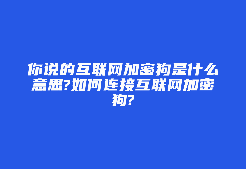 你说的互联网加密狗是什么意思?如何连接互联网加密狗?-加密狗复制网