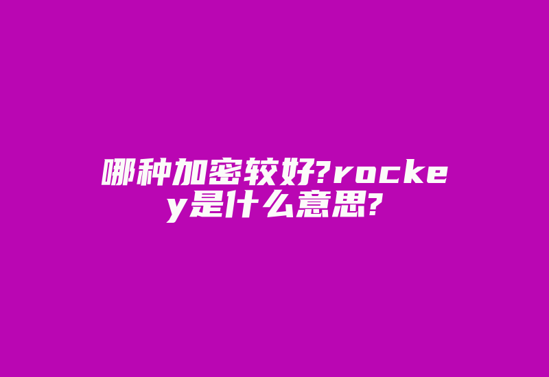 哪种加密较好?rockey是什么意思?-加密狗复制网