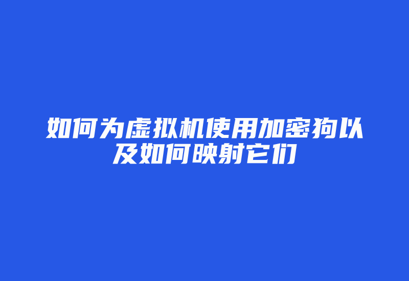 如何为虚拟机使用加密狗以及如何映射它们-加密狗复制网