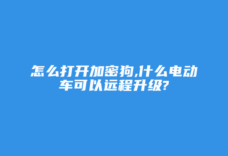 怎么打开加密狗,什么电动车可以远程升级?-加密狗复制网