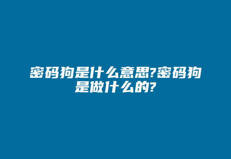 密码狗是什么意思?密码狗是做什么的?-加密狗复制网