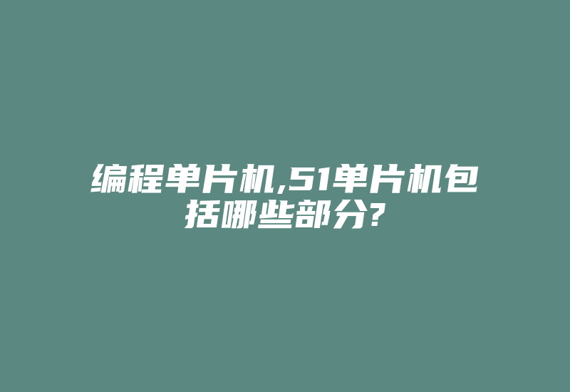 编程单片机,51单片机包括哪些部分?-加密狗复制网