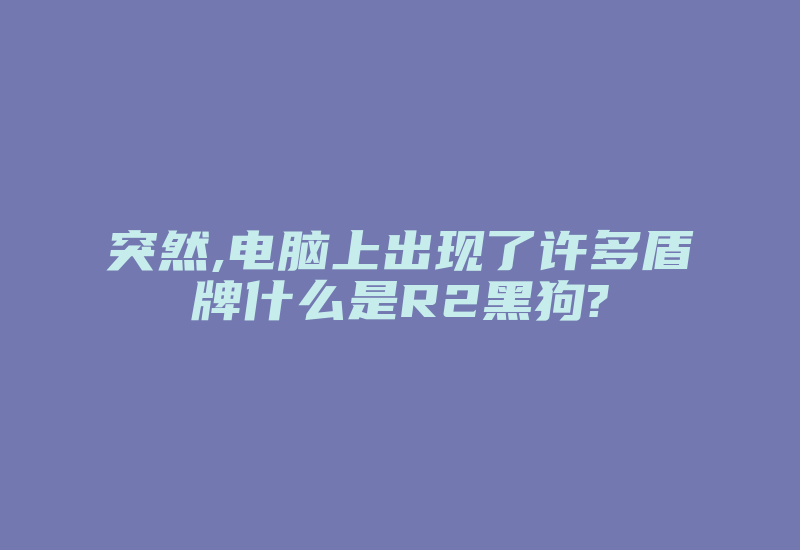 突然,电脑上出现了许多盾牌什么是R2黑狗?-加密狗复制网