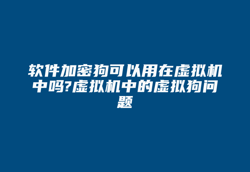 软件加密狗可以用在虚拟机中吗?虚拟机中的虚拟狗问题-加密狗复制网