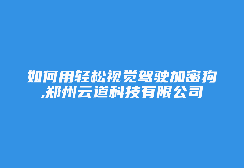 如何用轻松视觉驾驶加密狗,郑州云道科技有限公司-加密狗复制网