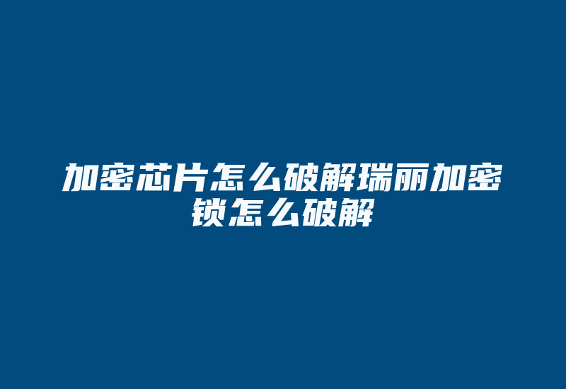 加密芯片怎么破解瑞丽加密锁怎么破解-加密狗复制网