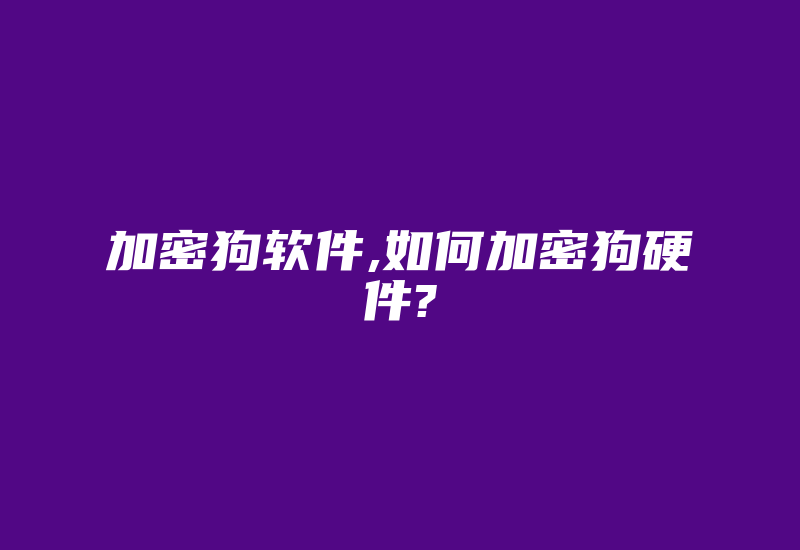 加密狗软件,如何加密狗硬件?-加密狗复制网