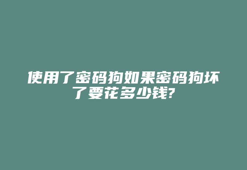 使用了密码狗如果密码狗坏了要花多少钱?-加密狗复制网