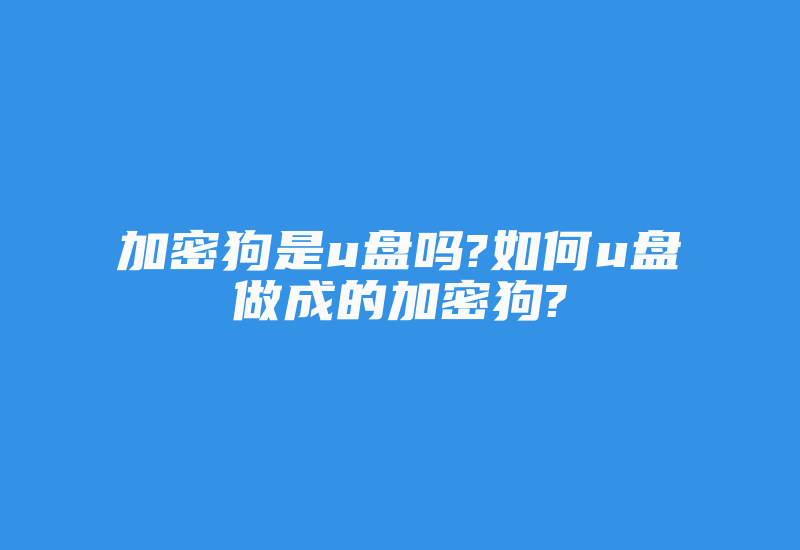 加密狗是u盘吗?如何u盘做成的加密狗?-加密狗复制网