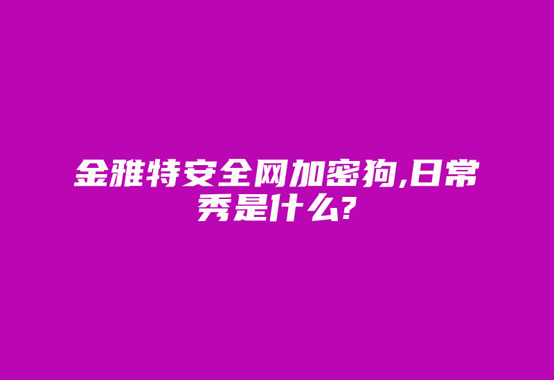 金雅特安全网加密狗,日常秀是什么?-加密狗复制网