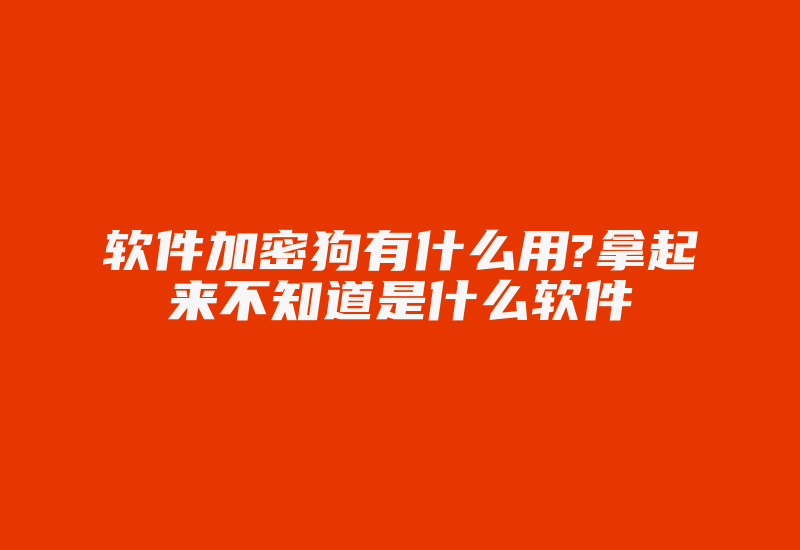 软件加密狗有什么用?拿起来不知道是什么软件-加密狗复制网