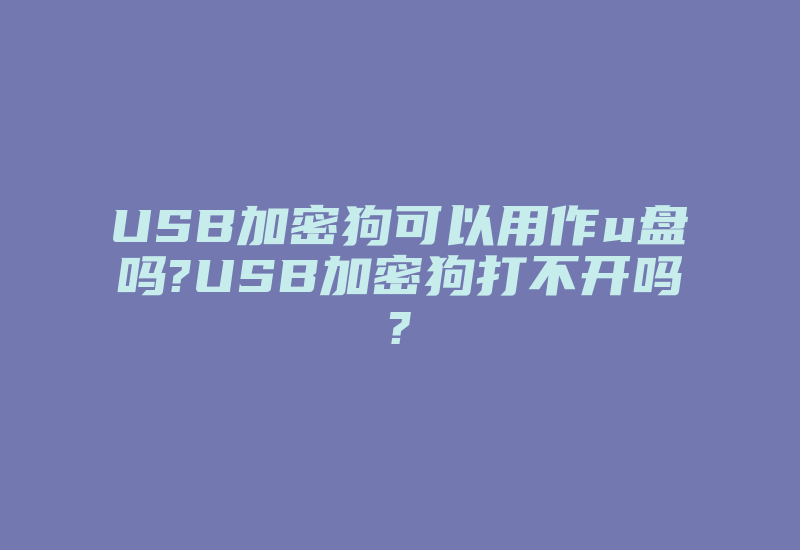 USB加密狗可以用作u盘吗?USB加密狗打不开吗?-加密狗复制网