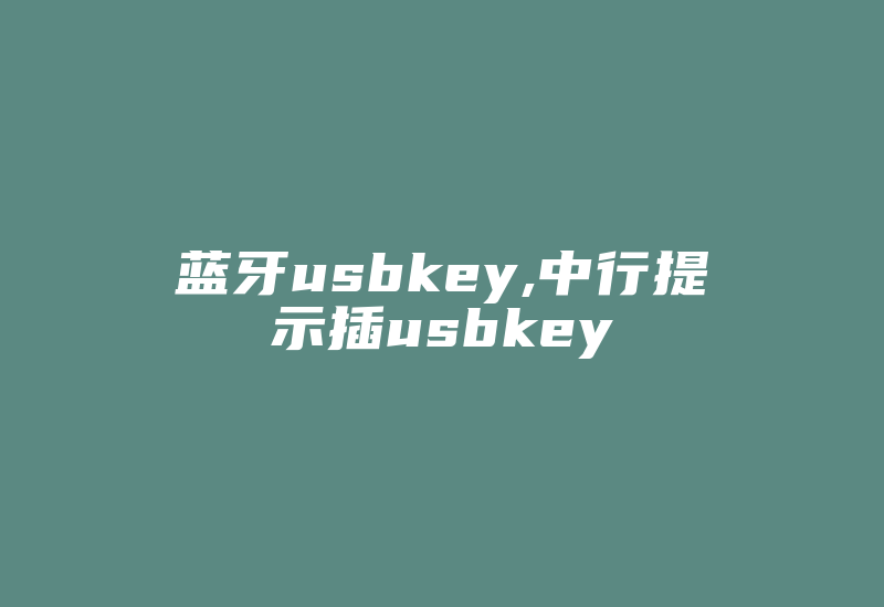 蓝牙usbkey,中行提示插usbkey-加密狗复制网