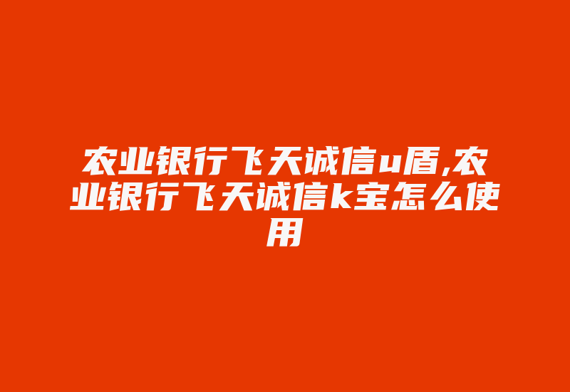 农业银行飞天诚信u盾,农业银行飞天诚信k宝怎么使用-加密狗复制网