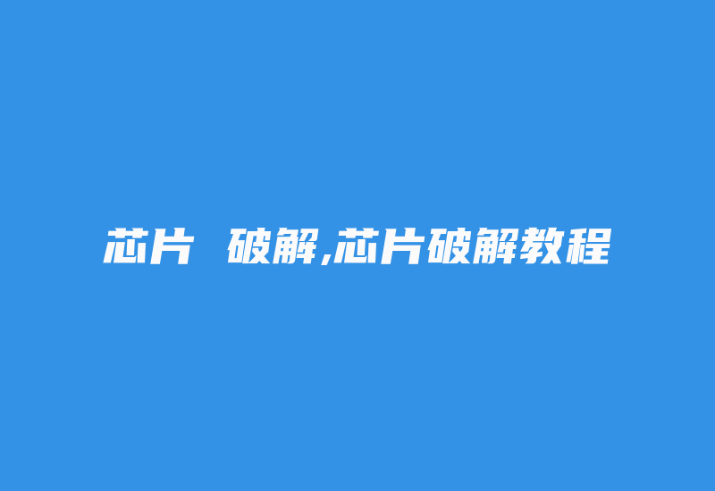 芯片 破解,芯片破解教程-加密狗复制网