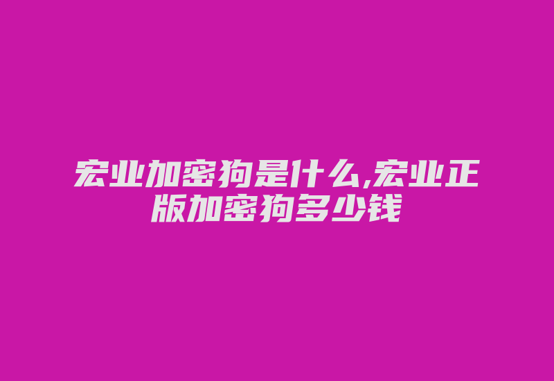 宏业加密狗是什么,宏业正版加密狗多少钱-加密狗复制网