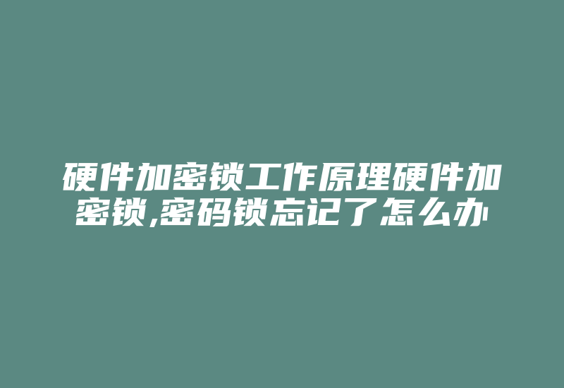 硬件加密锁工作原理硬件加密锁,密码锁忘记了怎么办-加密狗复制网