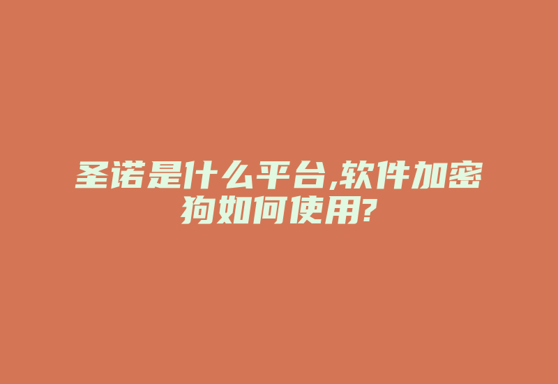 圣诺是什么平台,软件加密狗如何使用?-加密狗复制网