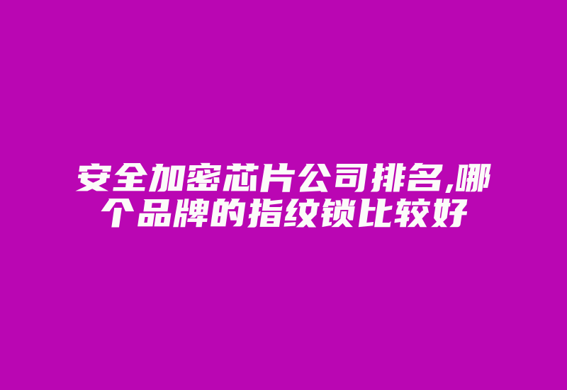 安全加密芯片公司排名,哪个品牌的指纹锁比较好-加密狗复制网