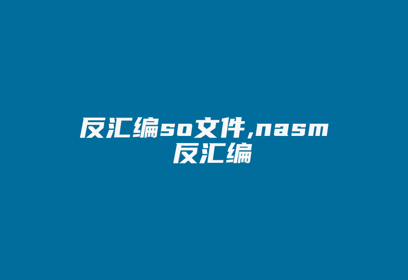 反汇编so文件,nasm 反汇编-加密狗复制网