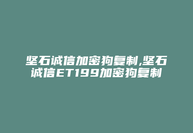 坚石诚信加密狗复制,坚石诚信ET199加密狗复制-加密狗复制网