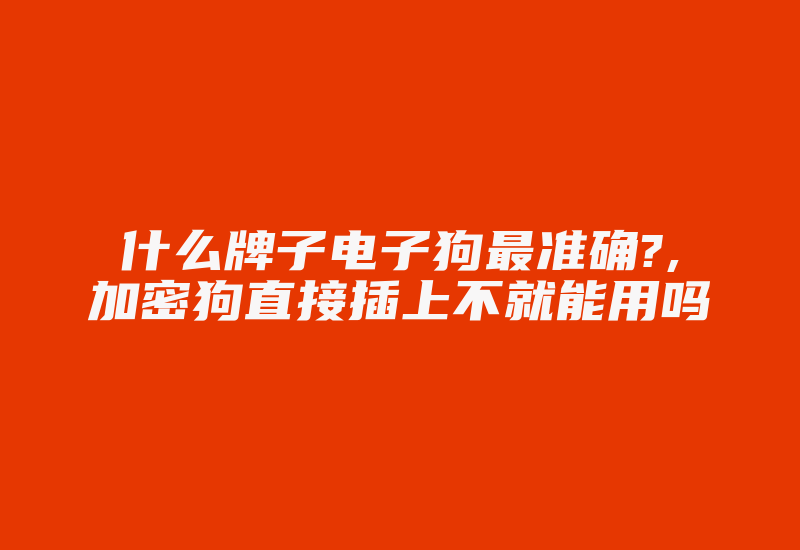 什么牌子电子狗最准确?,加密狗直接插上不就能用吗-加密狗复制网