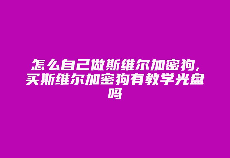 怎么自己做斯维尔加密狗,买斯维尔加密狗有教学光盘吗-加密狗复制网