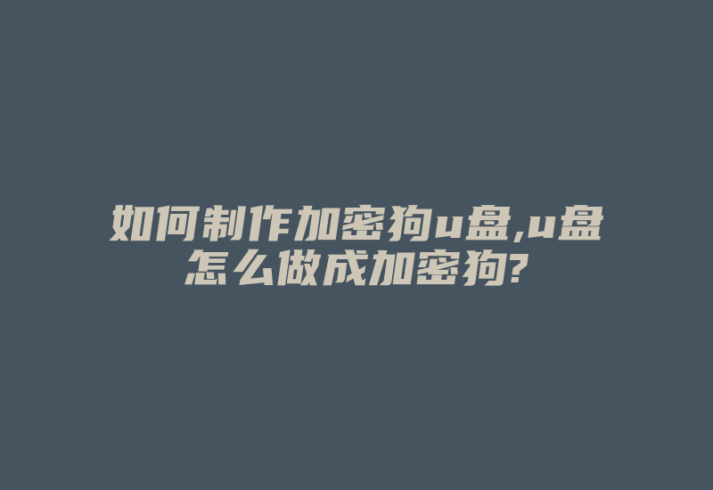 如何制作加密狗u盘,u盘怎么做成加密狗?-加密狗复制网