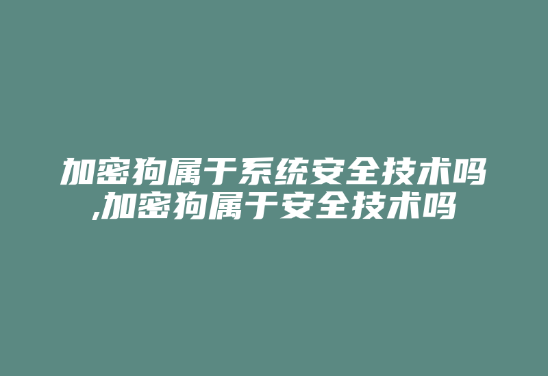 加密狗属于系统安全技术吗,加密狗属于安全技术吗-加密狗复制网