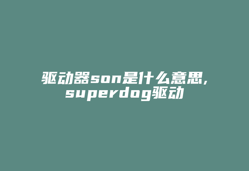 驱动器son是什么意思,superdog驱动-加密狗复制网