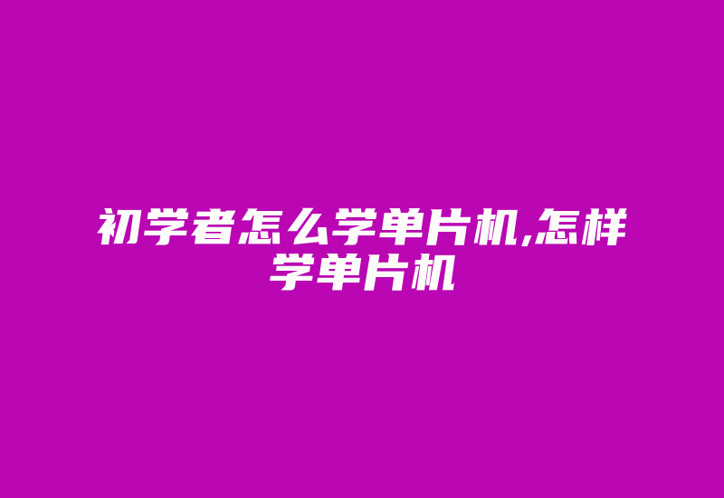 初学者怎么学单片机,怎样学单片机-加密狗复制网