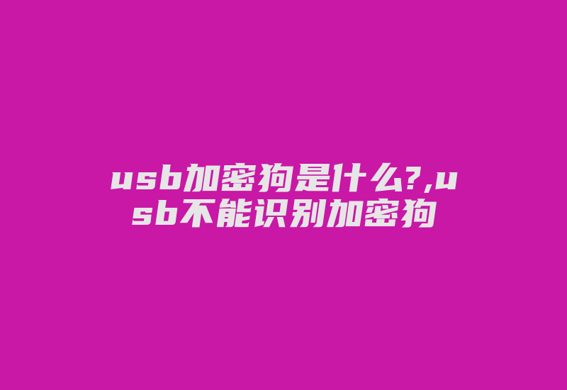 usb加密狗是什么?,usb不能识别加密狗-加密狗复制网